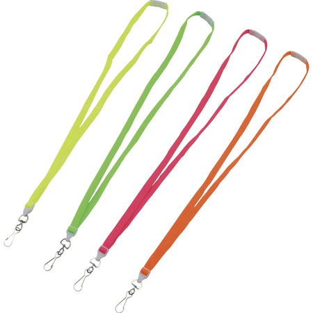 Advantus Neon Breakaway Lanyard: Pink 0.5’’ x 36’’ - 12/Pack - ID Badges & Supplies