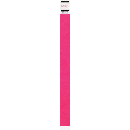 Advantus Neon Pink Tyvek Wristbands - Pack of 500 - ID Badges & Supplies