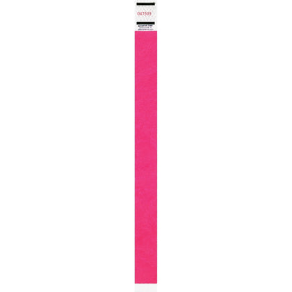 Advantus Neon Pink Tyvek Wristbands - Pack of 500 - ID Badges & Supplies