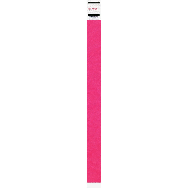 Advantus Neon Pink Tyvek Wristbands - Pack of 500 - ID Badges & Supplies