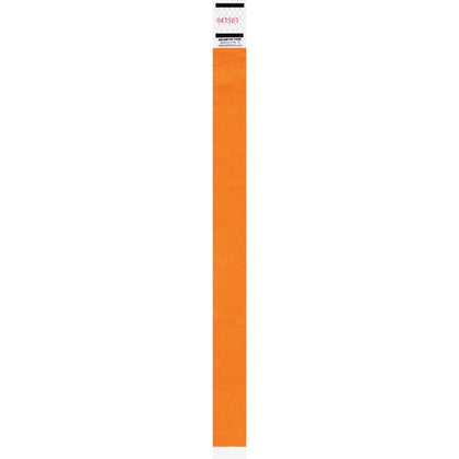 Advantus Neon Tyvek Wristbands: Orange - Pack of 500 - ID Badges & Supplies