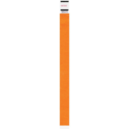 Advantus Neon Tyvek Wristbands: Orange - Pack of 500 - ID Badges & Supplies