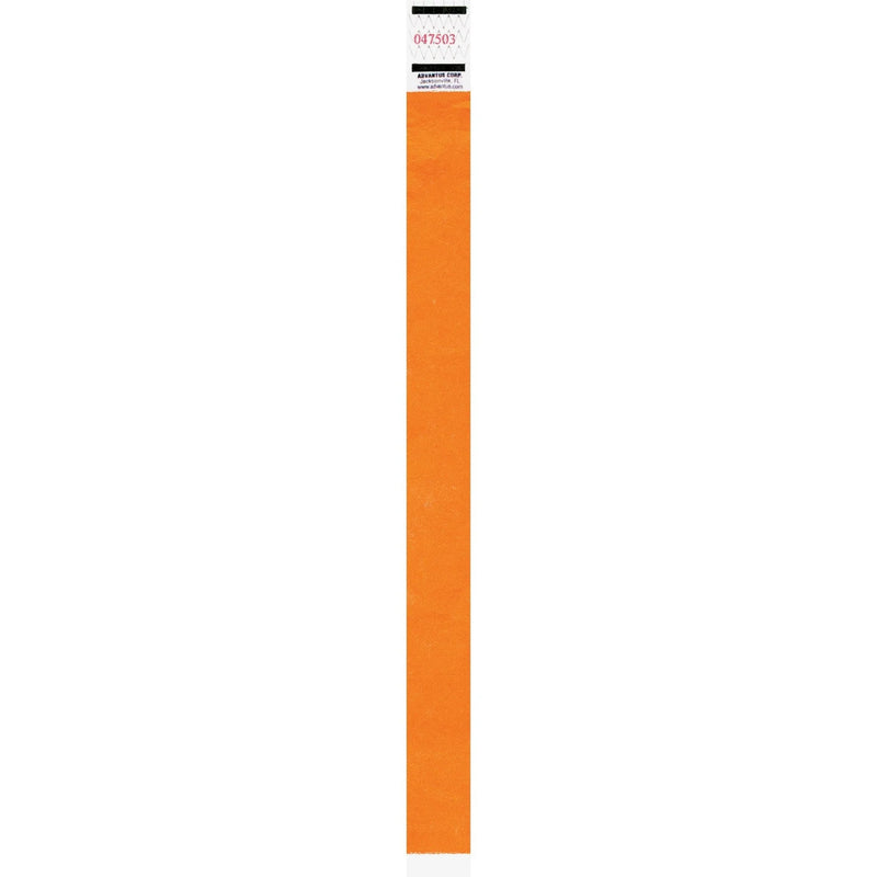 Advantus Neon Tyvek Wristbands: Orange - Pack of 500 - ID Badges & Supplies