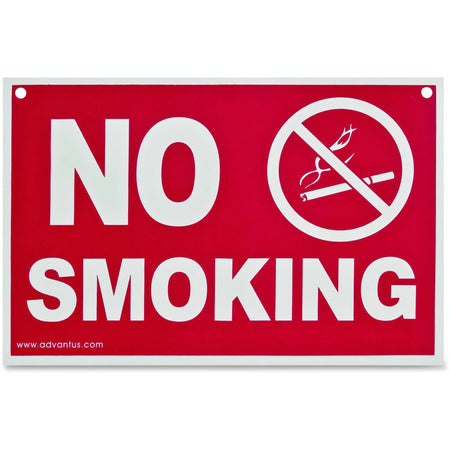 Advantus No Smoking Wall Sign - ’No Smoking’ Message - 8x12 - Weather Resistant - Safety Signs