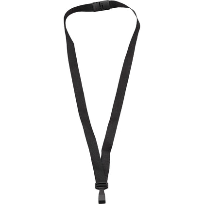 Advantus Plastic Hook Flat Breakaway Lanyard - 36’’ Length - Black - 12/Pack - ID Badges & Supplies