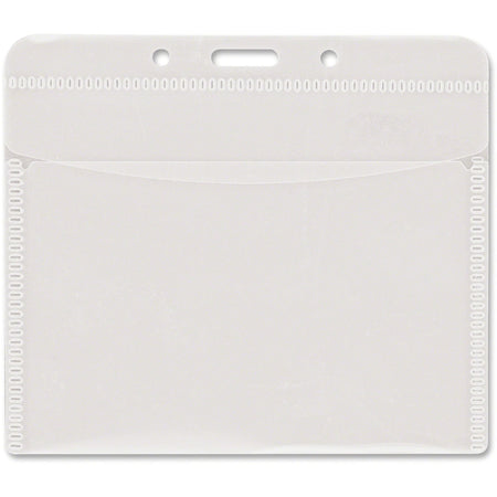 Advantus PVC-Free Horizontal Badge Holder - Clear - 50 Pack - ID Badges & Supplies