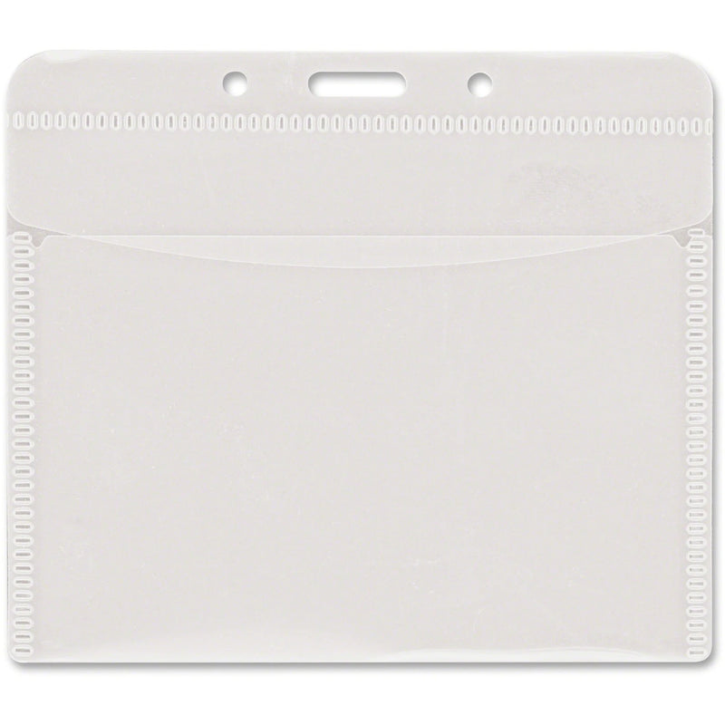 Advantus PVC-Free Horizontal Badge Holder - Clear - 50 Pack - ID Badges & Supplies