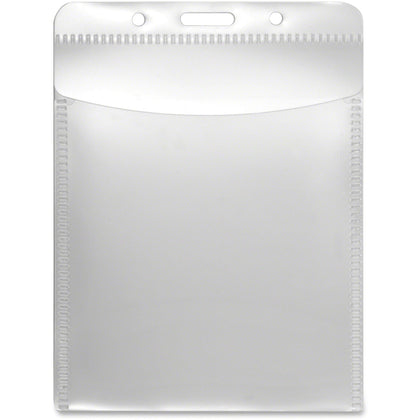 Advantus PVC-Free Vertical Badge Holder - Clear - 50 Pack - ID Badges & Supplies