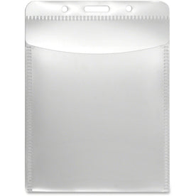 Advantus PVC-Free Vertical Badge Holder - Clear - 50 Pack - ID Badges & Supplies