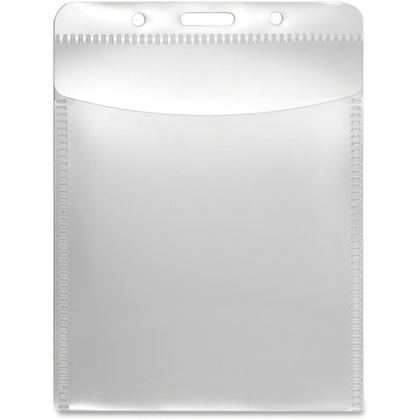 Advantus PVC-Free Vertical Badge Holder - Clear - 50 Pack - ID Badges & Supplies