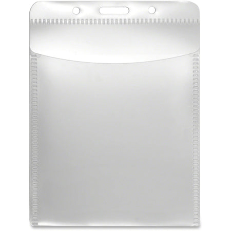 Advantus PVC-Free Vertical Badge Holder - Clear - 50 Pack - ID Badges & Supplies