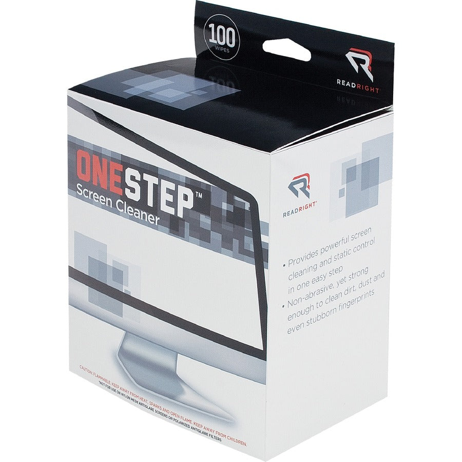 Advantus Read/Right One-Step Screen Cleaning Wipes - Right