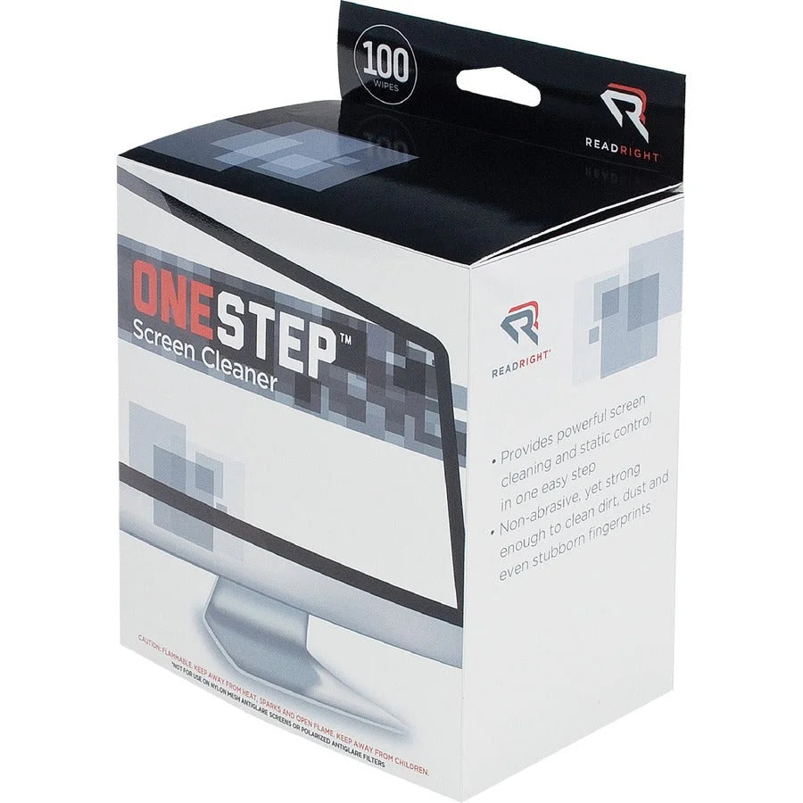 Advantus Read/Right Screen Cleaning Wipes - Streak-free & Anti-static - 100/Box - Electronics Supplies
