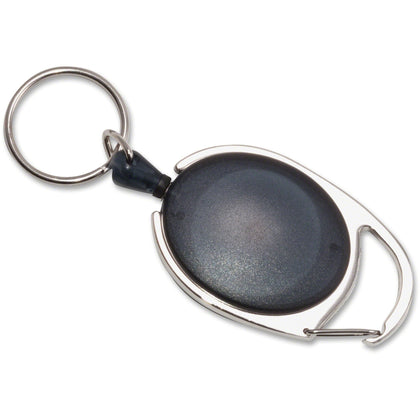 Advantus Retractable Carabiner Reel: Nylon & ABS - Smoke (6/Pack) - ID Badges Supplies