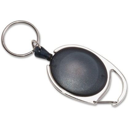 Advantus Retractable Carabiner Reel: Nylon & ABS - Smoke (6/Pack) - ID Badges Supplies