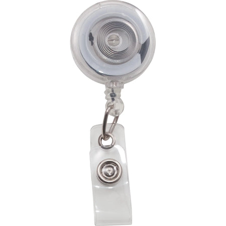 Advantus Retractable ID Card Reel: Translucent Plastic & Nylon - 12 Pack - Badges Supplies