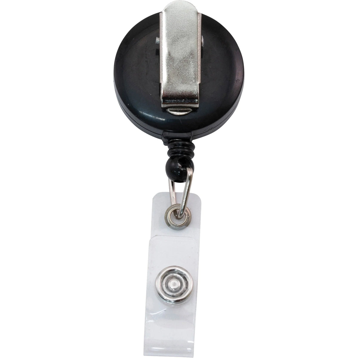 Advantus Snap Clip Retractable ID Reel - Black - Sturdy - 12/Pack - Badges & Supplies