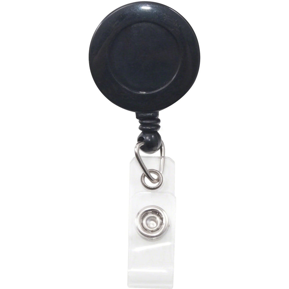 Advantus Swivel-back Clip-on ID Reel - Black/Clear - 12 Pack - Badges & Supplies