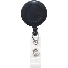 Advantus Swivel-back Clip-on ID Reel - Black/Clear - 12 Pack - Badges & Supplies