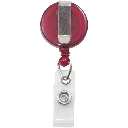 Advantus Translucent Retractable ID Card Reel with Snaps - Rear