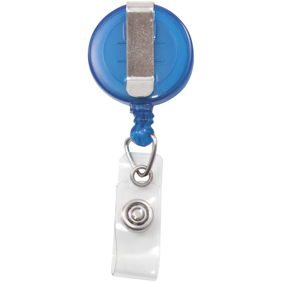 Advantus Translucent Retractable ID Card Reel with Snaps - Rear
