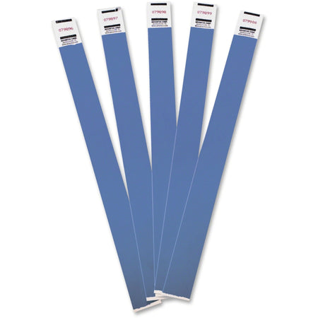 Advantus Tyvek® Wristbands: Blue 3/4’’ x 10’’ Rectangle - 100/Pack - ID Badges & Supplies
