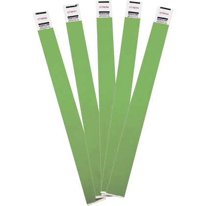 Advantus Tyvek® Wristbands: Green 9.8’’ x 0.7’’ - Pack of 100 - ID Badges & Supplies