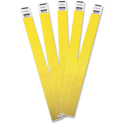 Advantus Tyvek® Wristbands: Yellow 3/4’’ x 9 - Pack of 100 - ID Badges & Supplies