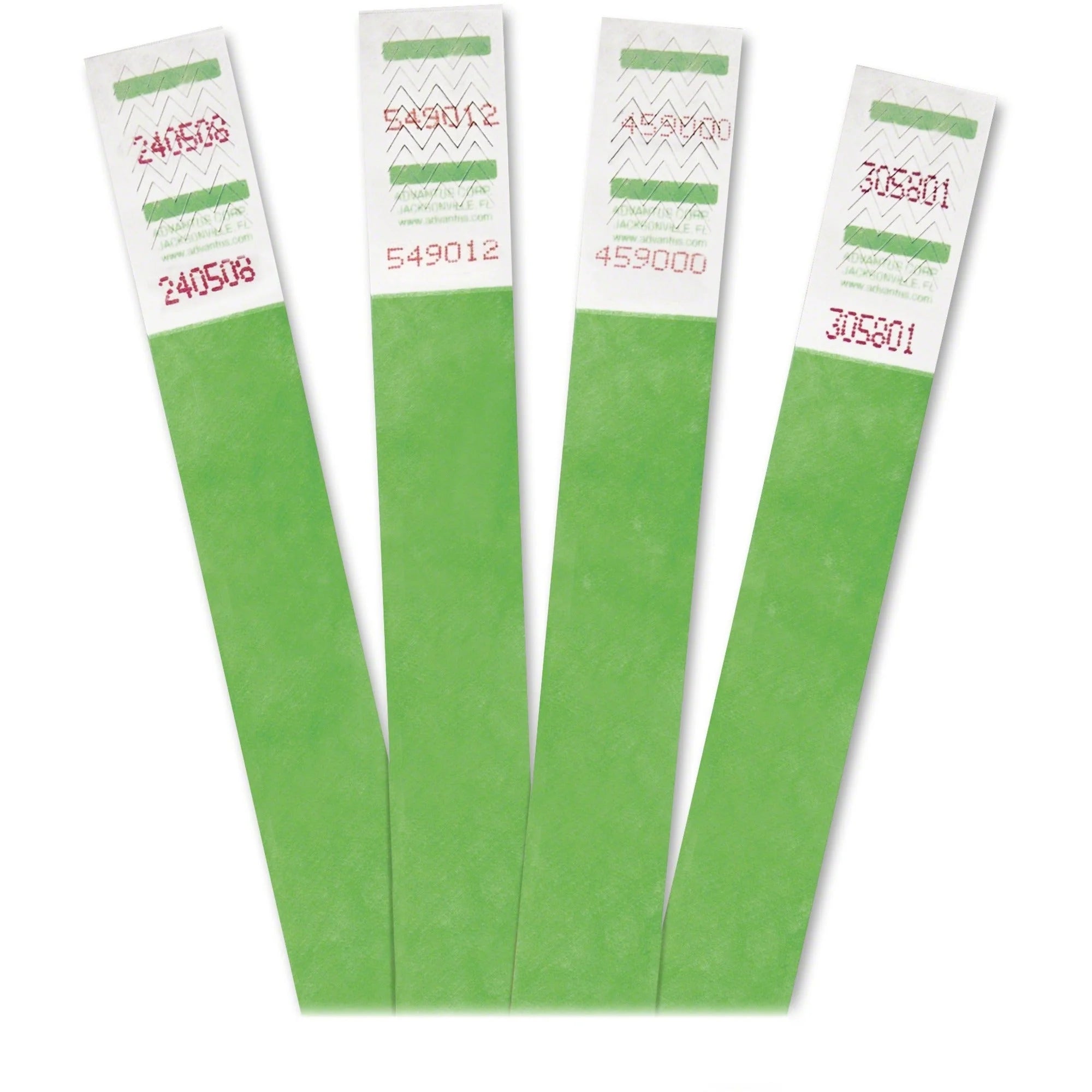 Advantus Tyvek Wristbands: Green 3/4’’ x 9 - 500/Pack - ID Badges & Supplies