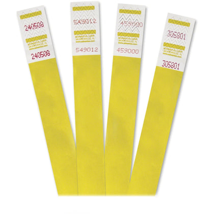 Advantus Tyvek Wristbands: Yellow Tear-Resistant - 3/4’’ x 9 - 500/Pack - ID Badges & Supplies