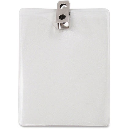 Advantus Vertical Badge Holder: Clear Vinyl 3’’ x 4’’ - 50 Pack - ID Badges & Supplies