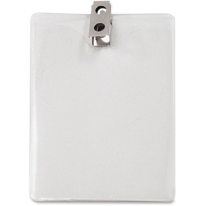 Advantus Vertical Badge Holder: Clear Vinyl 3’’ x 4’’ - 50 Pack - ID Badges & Supplies