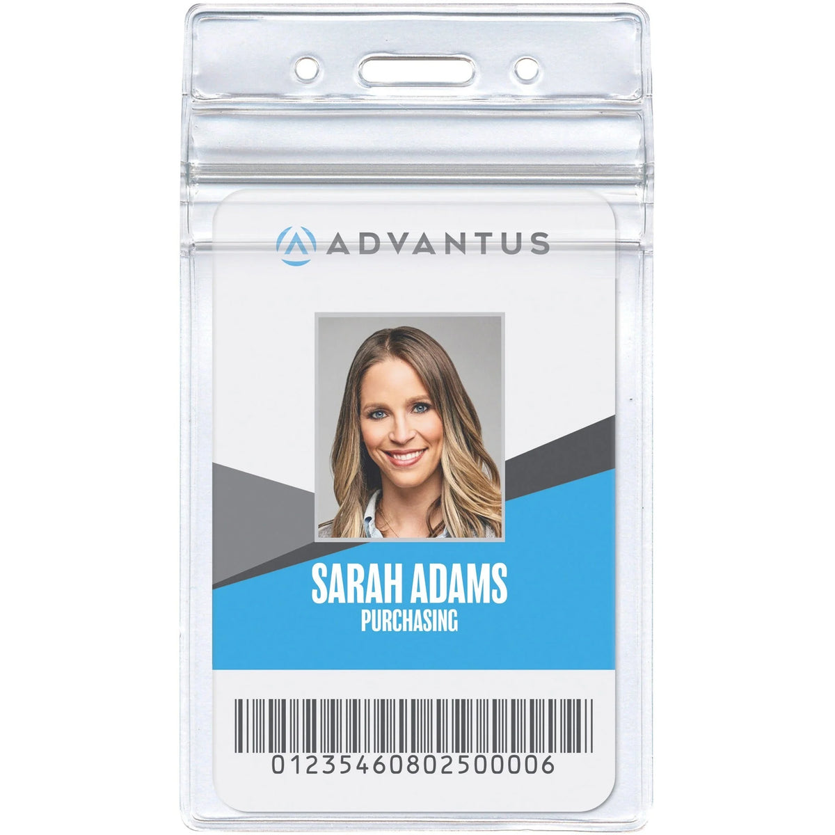 Advantus Vertical Resealable Badge Holder - Clear - 50 Pack - ID Badges & Supplies