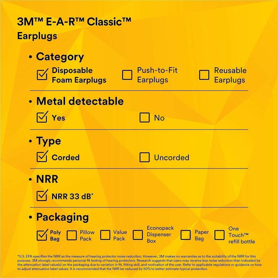 Aearo Corded Foam Earplugs - Alternate-Image7