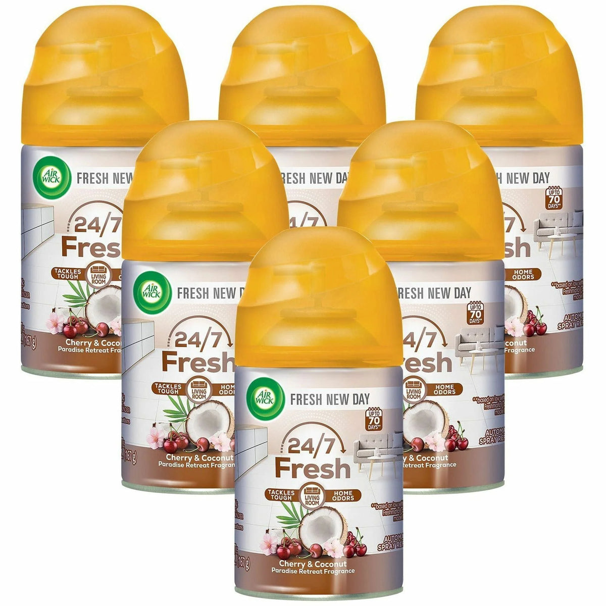 Air Wick Freshmatic Life Scents Refill - Paradise Retreat - Long Lasting - 6/Carton - Fresheners