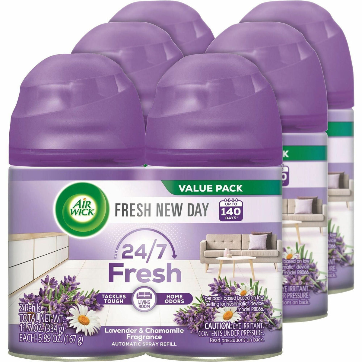 Air Wick Lavender Refill Pack: 5.90 oz Aerosol - 60 Day Odor Neutralizer - 2/Pack - Fresheners