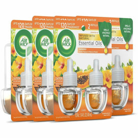 Air Wick Papaya Scented Oil - 0.7 fl oz (0 quart) - Hawaii Exotic Hibiscus Flower - 60 Day - 2/Pack - 6 / Carton
