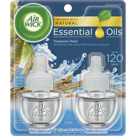 Air Wick Scented Oil Warmer Refill - 0.7 fl oz (0 quart) - Turquoise Oasis - 60 Day - Long Lasting - 2/Pack - 6