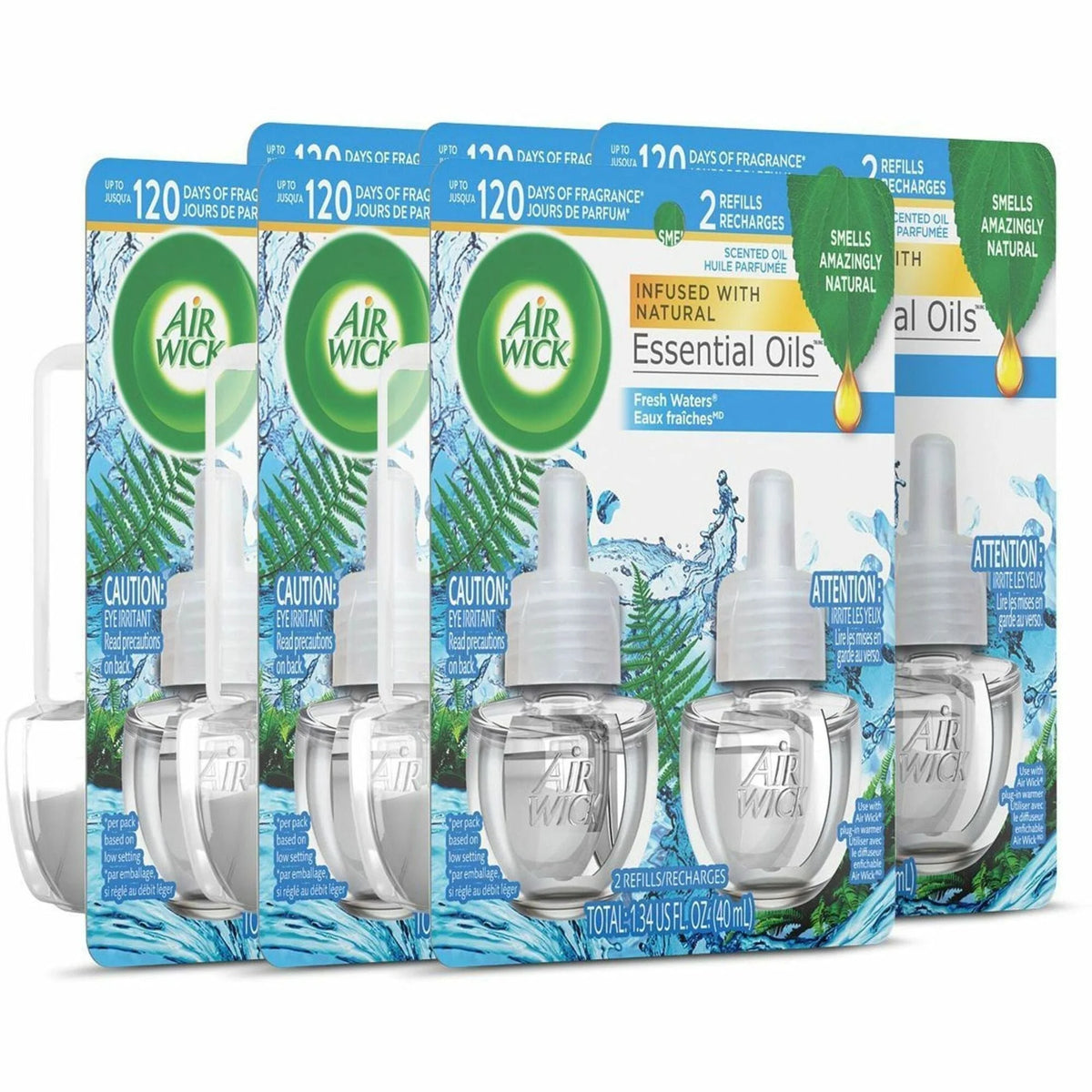 Air Wick Scented Oil Warmer Refill: Freshwater Scent - Long-lasting 60 Day Fragrance - 2/Pack - 6/Carton - Fresheners