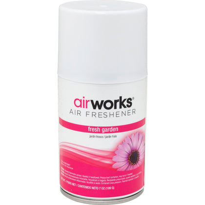 AirWorks Metered Aerosol Air Freshener: Fresh Garden Scent - 7 oz - 12/Carton - Fresheners