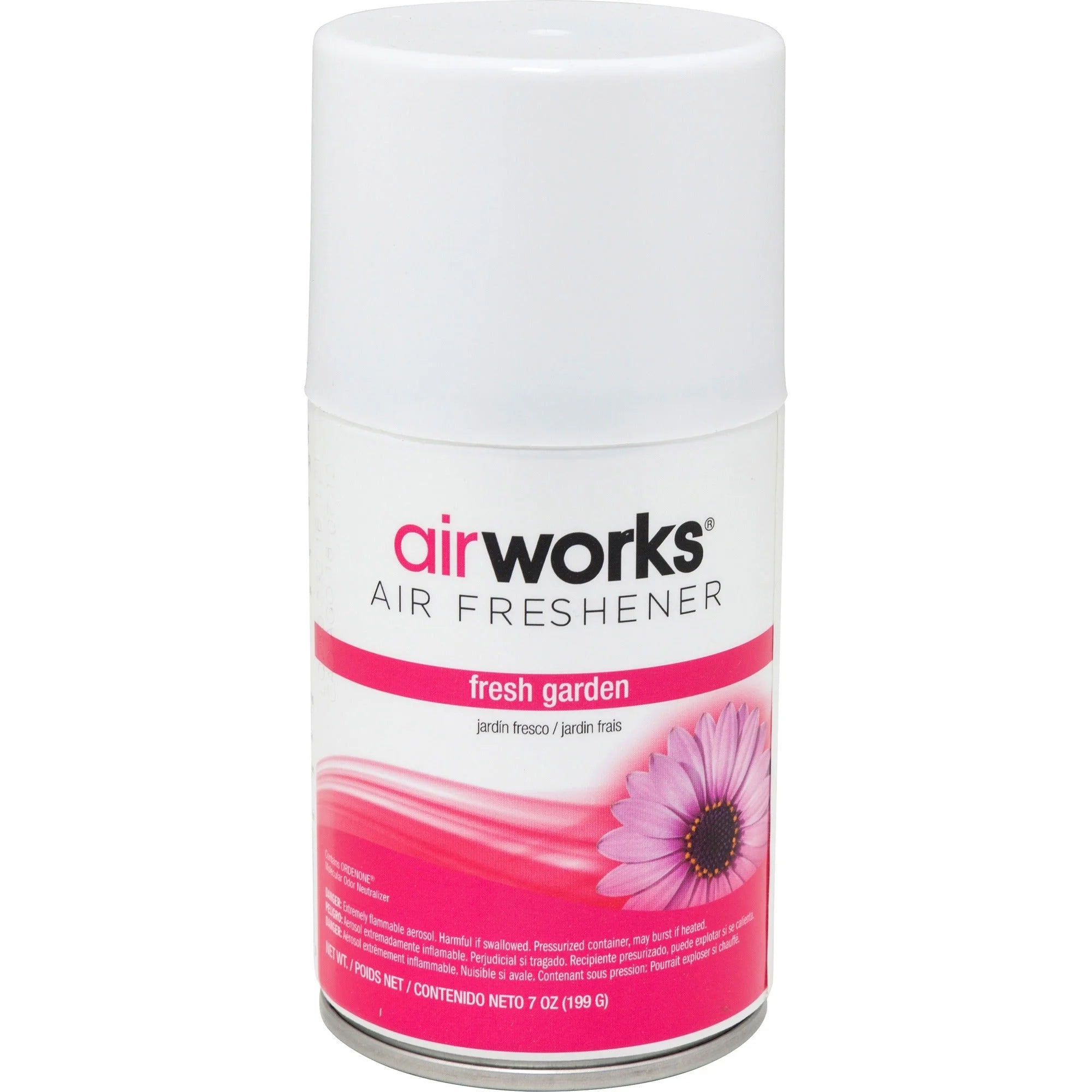 AirWorks Metered Aerosol Air Freshener: Fresh Garden Scent - 7 oz - 12/Carton - Fresheners