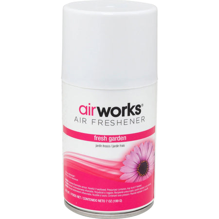 AirWorks Metered Aerosol Air Freshener: Fresh Garden Scent - 7 oz - 12/Carton - Fresheners