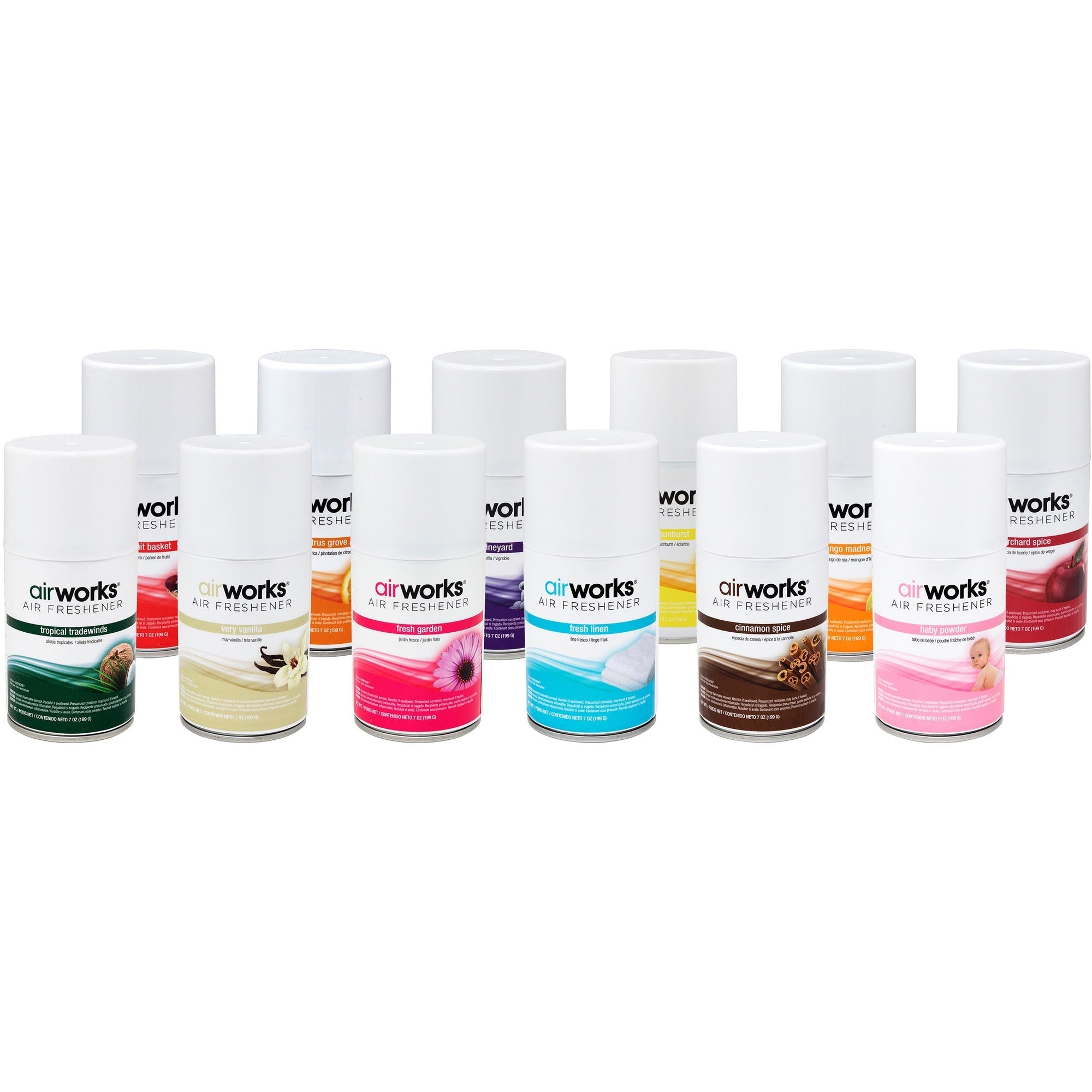 AirWorks Metered Air Freshener Kit - Aerosol - 7 fl oz (0.2 quart) - 12 / Carton - Fresheners