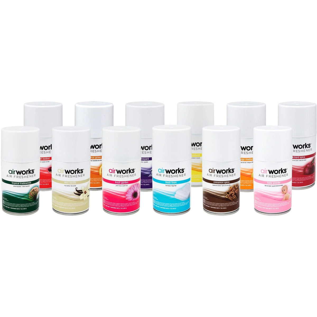 AirWorks Metered Air Freshener Kit - Aerosol - 7 fl oz (0.2 quart) - 12 / Carton - Fresheners