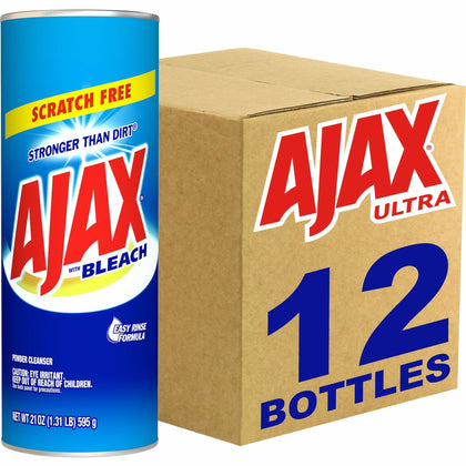 AJAX Powder Cleanser With Bleach - Non-Scratching Formula - 21 oz - White - 12/Carton - Multipurpose Cleaners