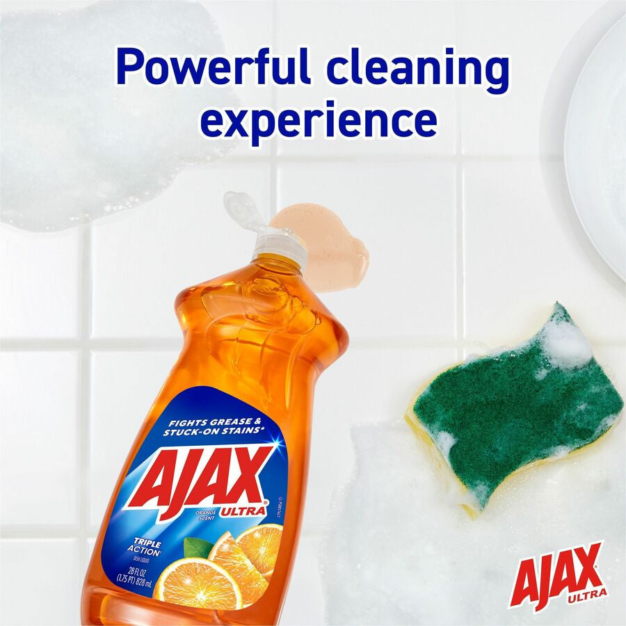 AJAX Triple Action Dish Soap: Orange Scent 28 fl oz - Phosphate-free - 9/Carton - Dish/Dishwasher Detergents