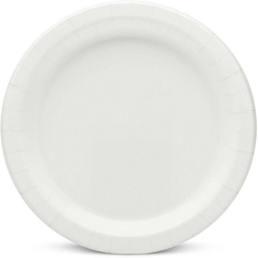 AJM 9’’ Dinnerware Paper Plates - Disposable - Diameter - White - Body - 125 / Pack