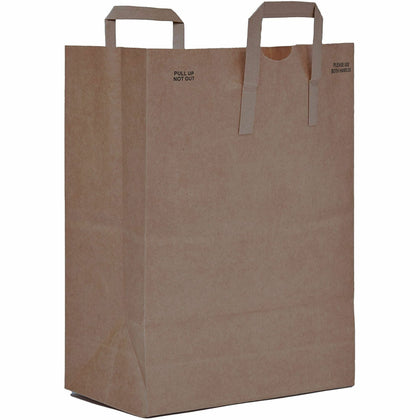 AJM Kraft Grocery Sacks: 6.72 gal Capacity Natural Paper - 300/Carton - Shopping Bags