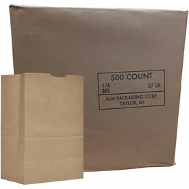 AJM Packaging Grocery Sacks - 17’’ Length x 12’’ Width 7’’ Depth - Kraft - Food - 500 / Carton - Shopping Bags