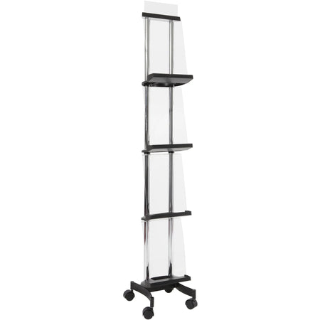 Alba Display Rack: 66.54’’ Height Black & Chrome Metal - PVC ABS - Floor Racks